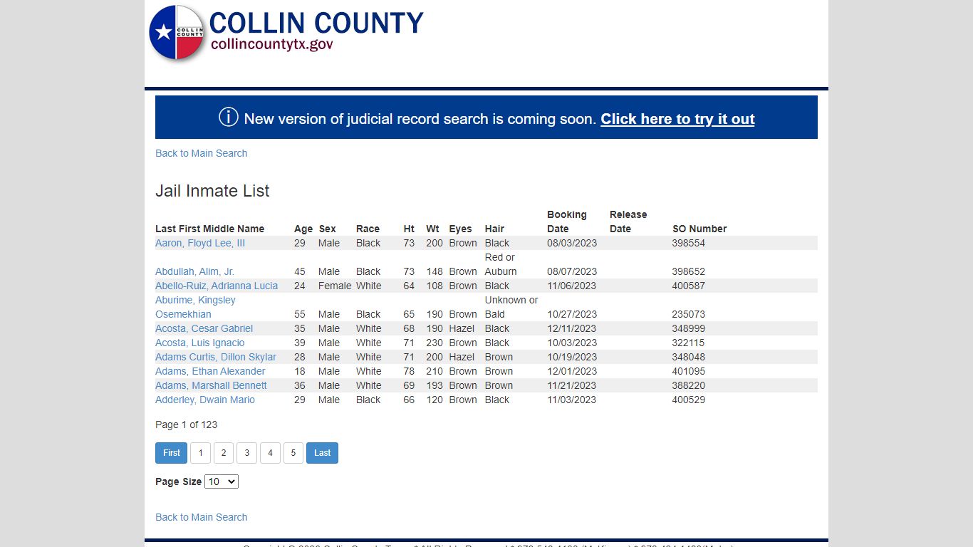 Judicial Online Search - collincountytx.gov